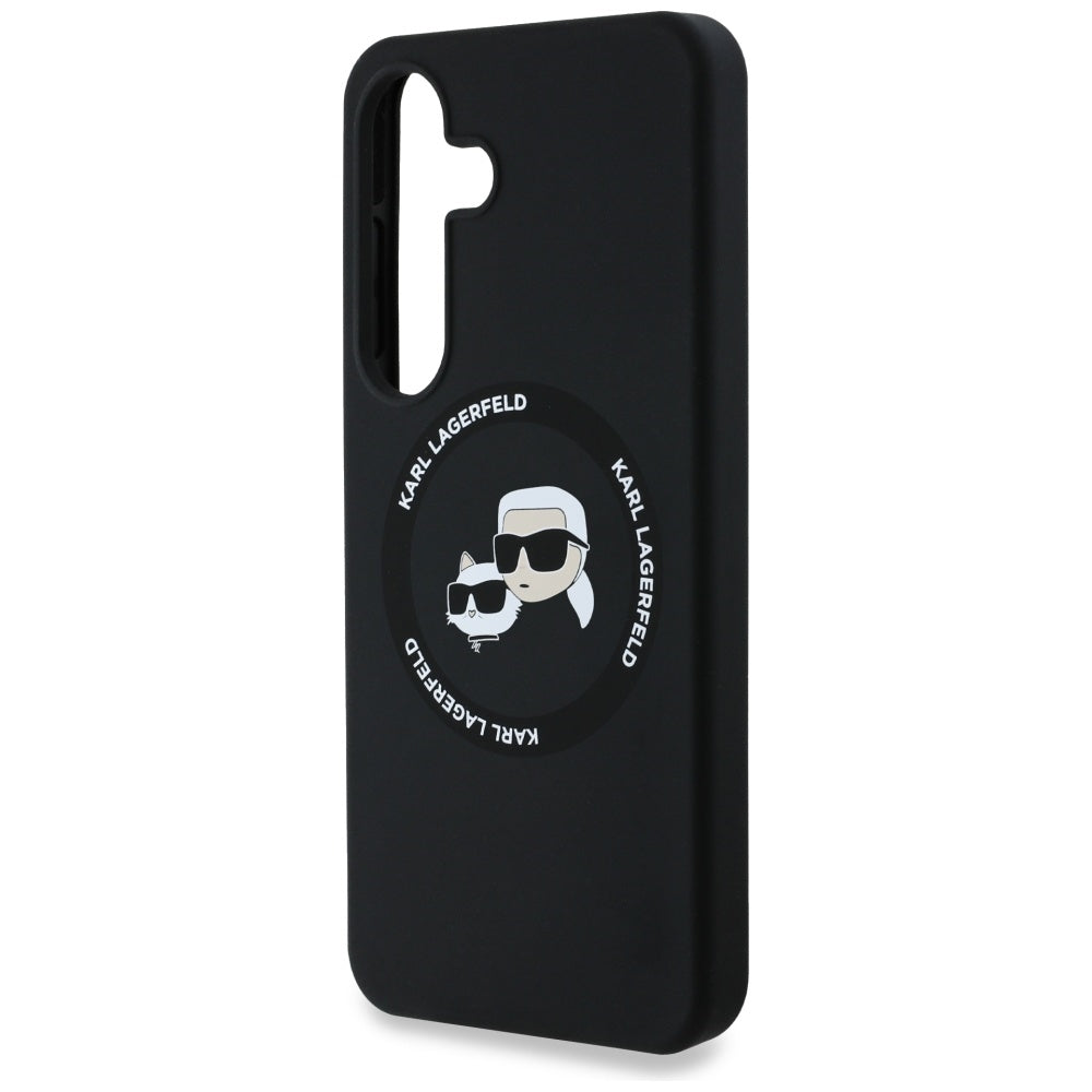 Θήκη MagSafe για Samsung Galaxy S25+ S936, Karl Lagerfeld, Silicone Double Heads, Μαύρη
