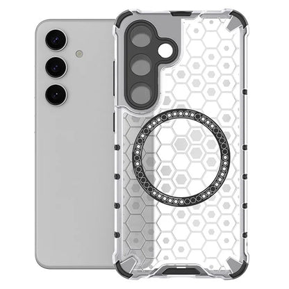 Θήκη MagSafe για Samsung Galaxy S25+ S936, Techsuit, HoneyComb Shield, Λευκό