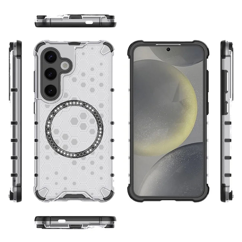 Θήκη MagSafe για Samsung Galaxy S25+ S936, Techsuit, HoneyComb Shield, Λευκό