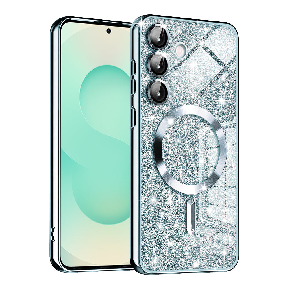 Θήκη MagSafe για Samsung Galaxy S25+ S936, Techsuit, Luxury Glitter, Μπλε