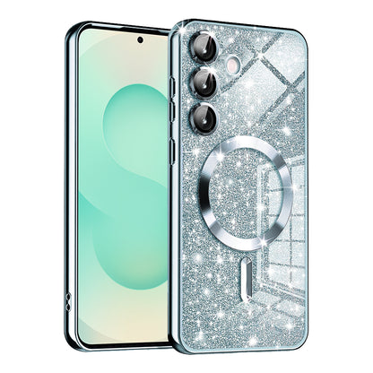 Θήκη MagSafe για Samsung Galaxy S25+ S936, Techsuit, Luxury Glitter, Μπλε