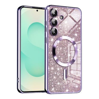 Θήκη MagSafe για Samsung Galaxy S25+ S936, Techsuit, Luxury Glitter, Ανοιχτό Μωβ