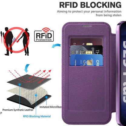 MagSafe Case for Samsung Galaxy S25+ S936, Techsuit, SmartMag Book, Purple