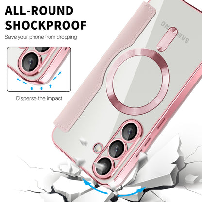 Θήκη MagSafe για Samsung Galaxy S25+ S936, Techsuit, SmartMag Book, Ροζ