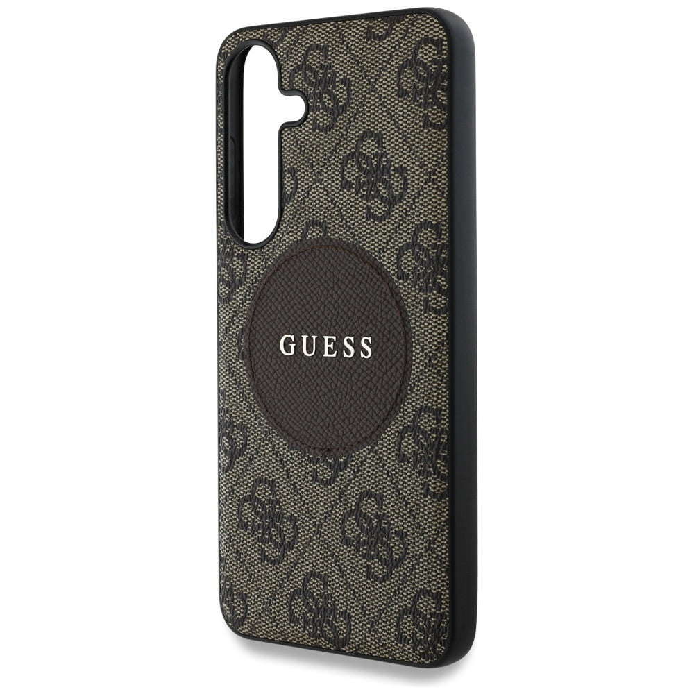 Θήκη MagSafe για Samsung Galaxy S25 S931, Guess, 4G Circle Classic Logo, Καφέ