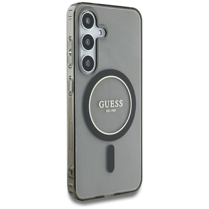 Θήκη MagSafe για Samsung Galaxy S25 S931, Guess, IML Glitter Circle, Μαύρη