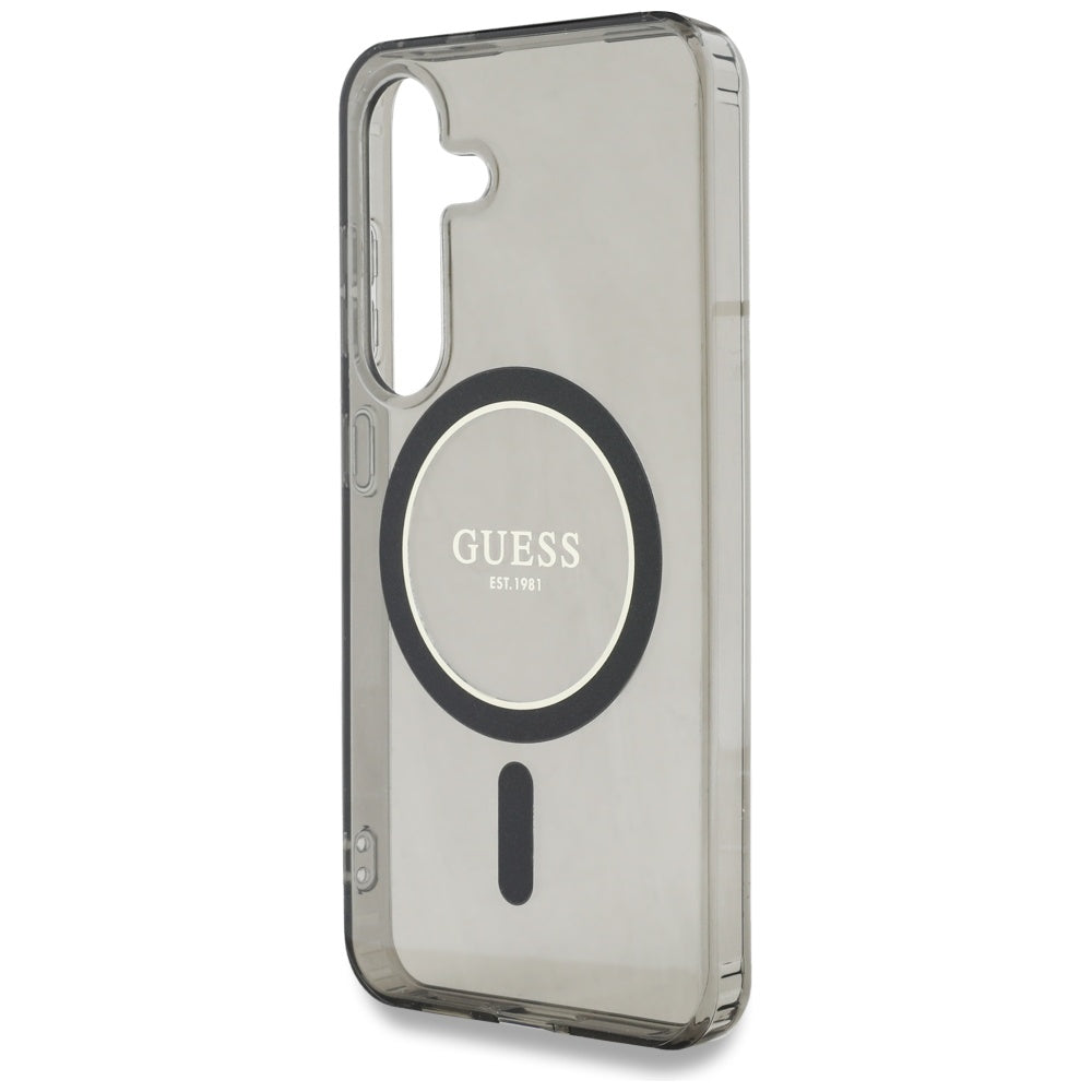 Θήκη MagSafe για Samsung Galaxy S25 S931, Guess, IML Glitter Circle, Μαύρη