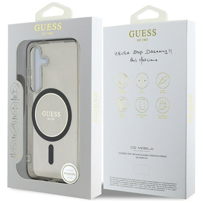 Θήκη MagSafe για Samsung Galaxy S25 S931, Guess, IML Glitter Circle, Μαύρη