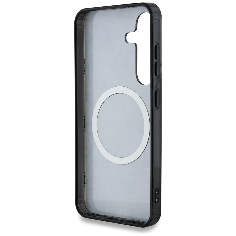 Θήκη MagSafe για Samsung Galaxy S25 S931, Guess, IML Peony On 4G Background, Μαύρη