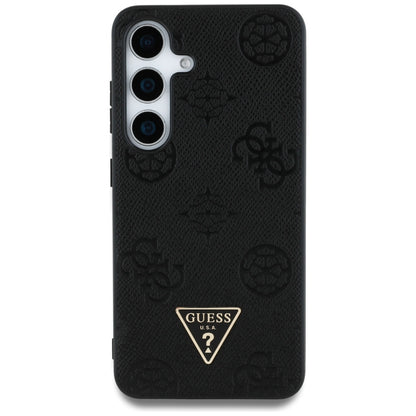 Θήκη MagSafe για Samsung Galaxy S25 S931, Guess, Peony Grained Hot Stamp Triangle, Μαύρη