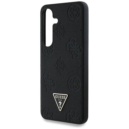 Θήκη MagSafe για Samsung Galaxy S25 S931, Guess, Peony Grained Hot Stamp Triangle, Μαύρη