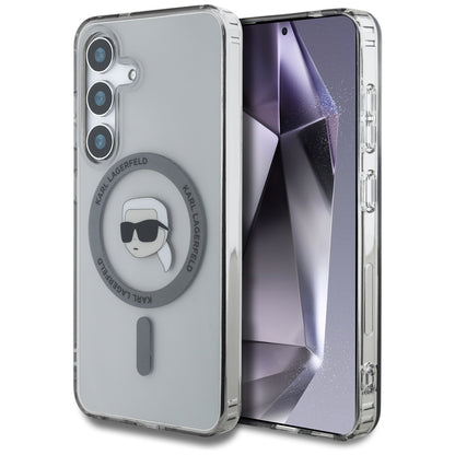 Θήκη MagSafe για Samsung Galaxy S25 S931, Karl Lagerfeld, IML Karl's Head, Μαύρη