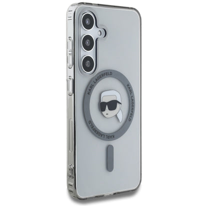 Θήκη MagSafe για Samsung Galaxy S25 S931, Karl Lagerfeld, IML Karl's Head, Μαύρη
