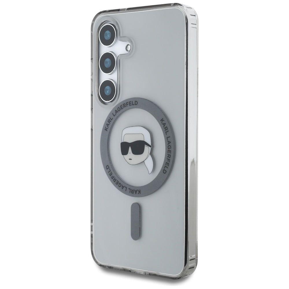 Θήκη MagSafe για Samsung Galaxy S25 S931, Karl Lagerfeld, IML Karl's Head, Μαύρη