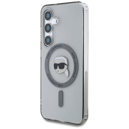 Θήκη MagSafe για Samsung Galaxy S25 S931, Karl Lagerfeld, IML Karl's Head, Μαύρη