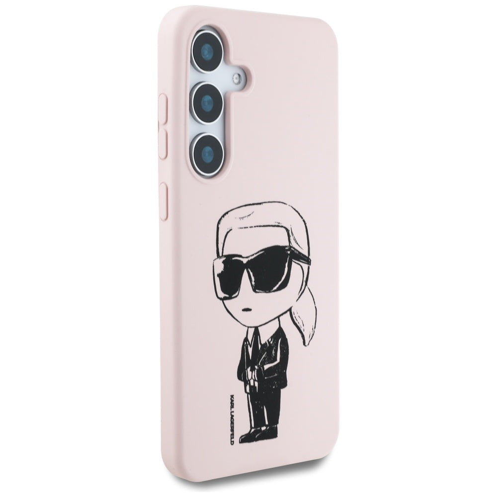 Θήκη MagSafe για Samsung Galaxy S25 S931, Karl Lagerfeld, Silicone Graffiti, Ροζ