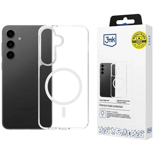 Θήκη MagSafe για Samsung Galaxy S25 S931 / S24 S921, 3MK, Armor MagCase, Διαφανής
