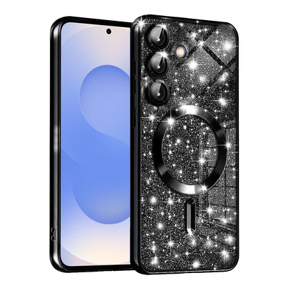 Θήκη MagSafe για Samsung Galaxy S25 S931, Techsuit, Luxury Glitter, Μαύρη