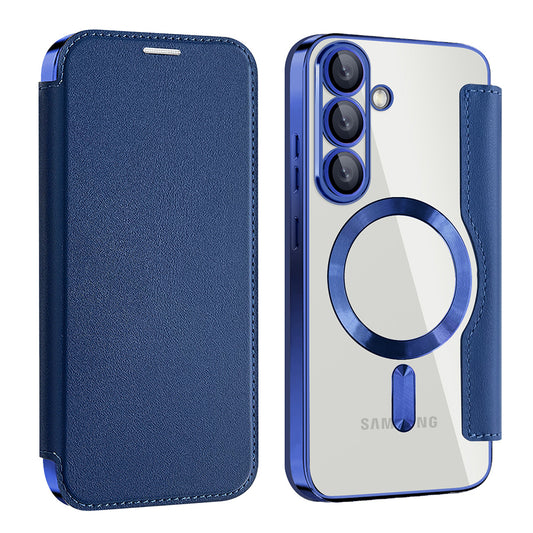 MagSafe Case for Samsung Galaxy S25 S931, Techsuit, SmartMag Book, Blue