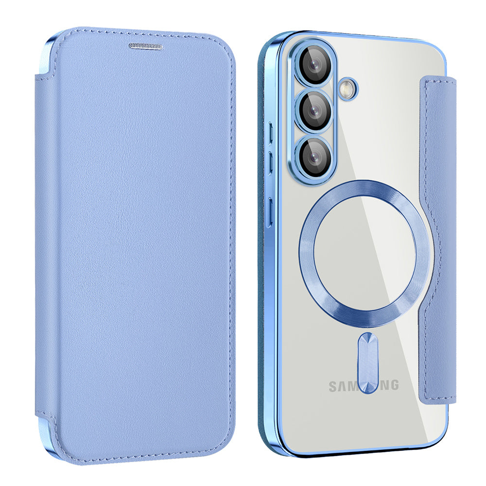 Θήκη MagSafe για Samsung Galaxy S25 S931, Techsuit, SmartMag Book, Μπλε