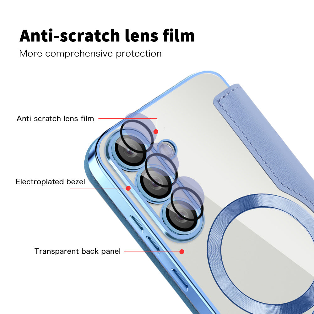 Θήκη MagSafe για Samsung Galaxy S25 S931, Techsuit, SmartMag Book, Μπλε