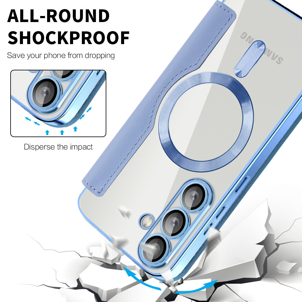 Θήκη MagSafe για Samsung Galaxy S25 S931, Techsuit, SmartMag Book, Μπλε