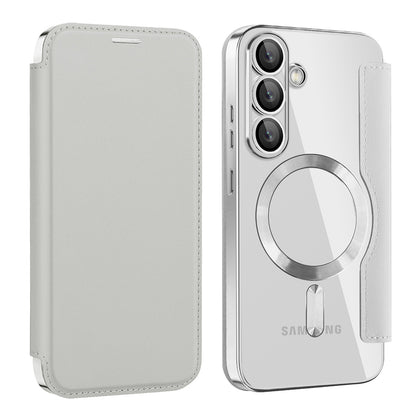 Θήκη MagSafe για Samsung Galaxy S25 S931, Techsuit, SmartMag Book, Γκρι