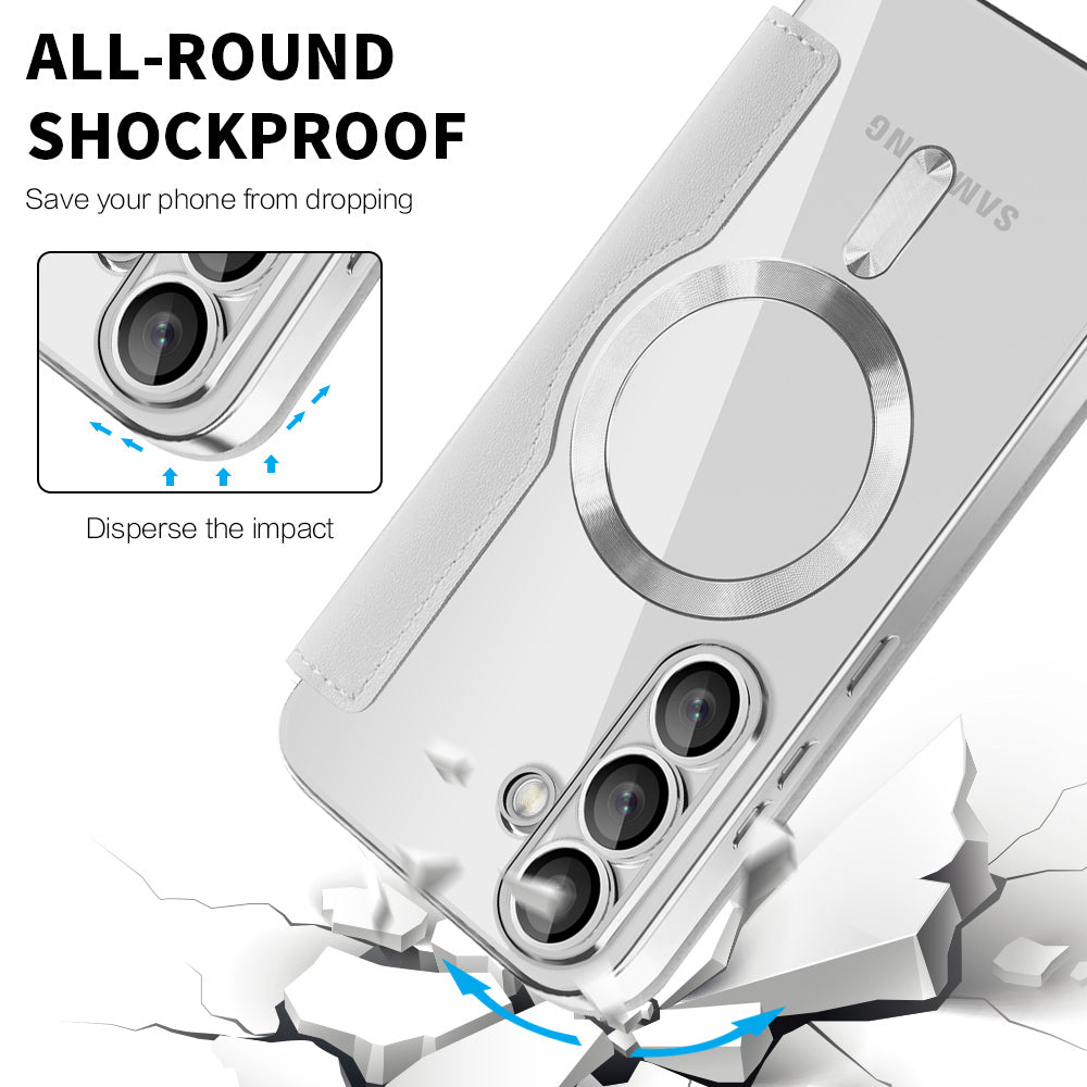 Θήκη MagSafe για Samsung Galaxy S25 S931, Techsuit, SmartMag Book, Γκρι