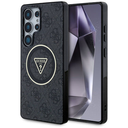 Θήκη MagSafe για Samsung Galaxy S25 Ultra S938, Guess, IML Glitter 4G Circle Triangle, Μαύρη