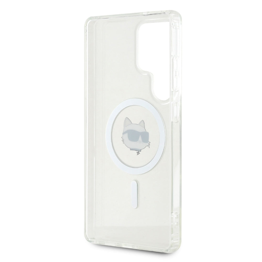 MagSafe Case for Samsung Galaxy S25 Ultra S938, Karl Lagerfeld, IML Choupette's Head, White