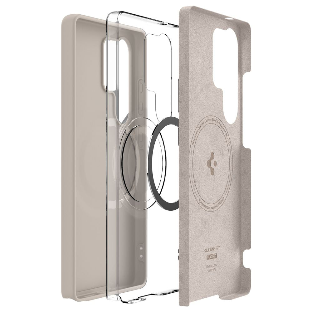 MagSafe Case for Samsung Galaxy S25 Ultra S938, Spigen, Silicone Fit, Beige