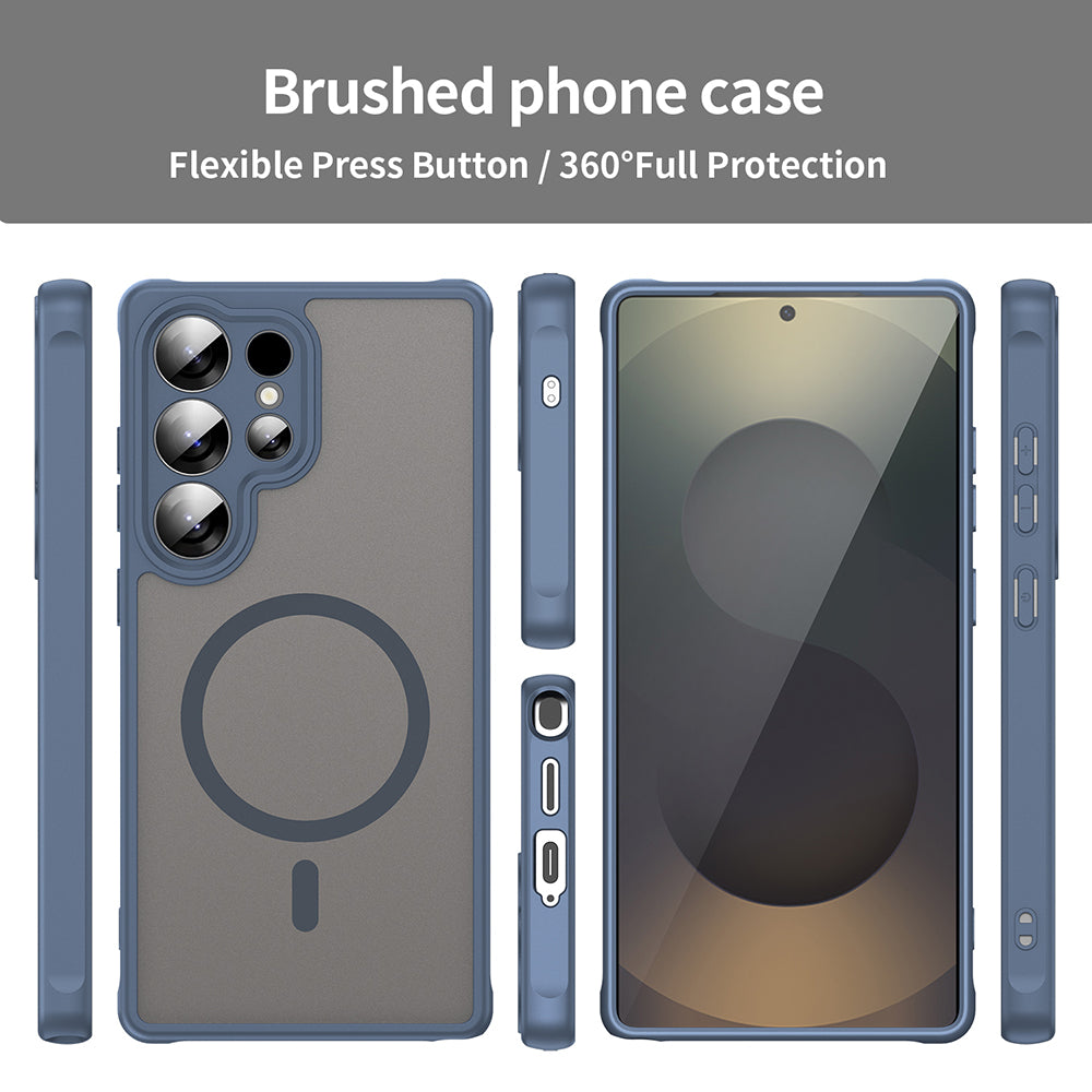 MagSafe Case for Samsung Galaxy S25 Ultra S938, Techsuit, HaloFrost II, Navy Blue