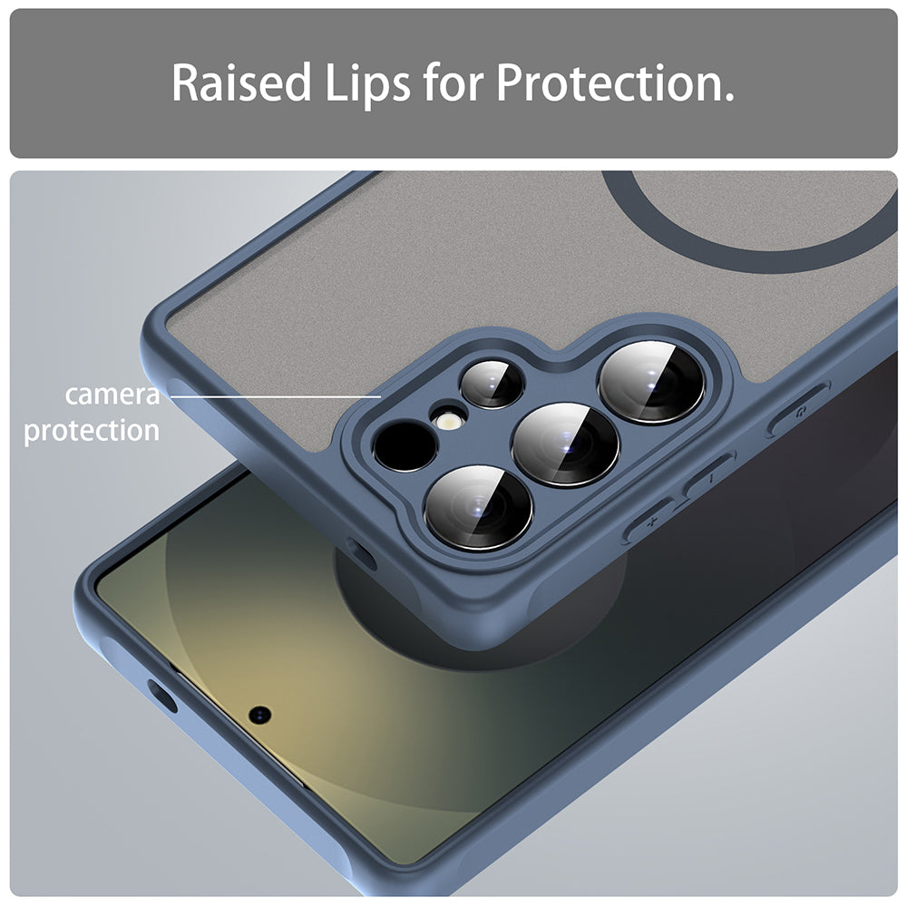 MagSafe Case for Samsung Galaxy S25 Ultra S938, Techsuit, HaloFrost II, Navy Blue
