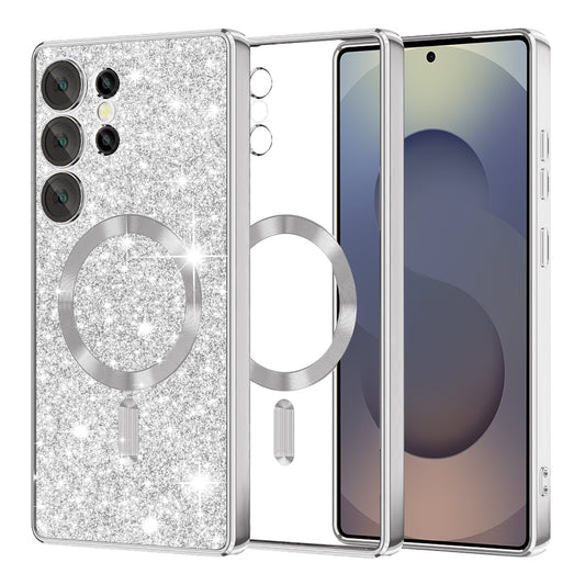 Θήκη MagSafe για Samsung Galaxy S25 Ultra S938, Techsuit, Luxury Glitter, Ασημί