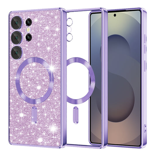 Θήκη MagSafe για Samsung Galaxy S25 Ultra S938, Techsuit, Luxury Glitter, Ανοιχτό Μωβ