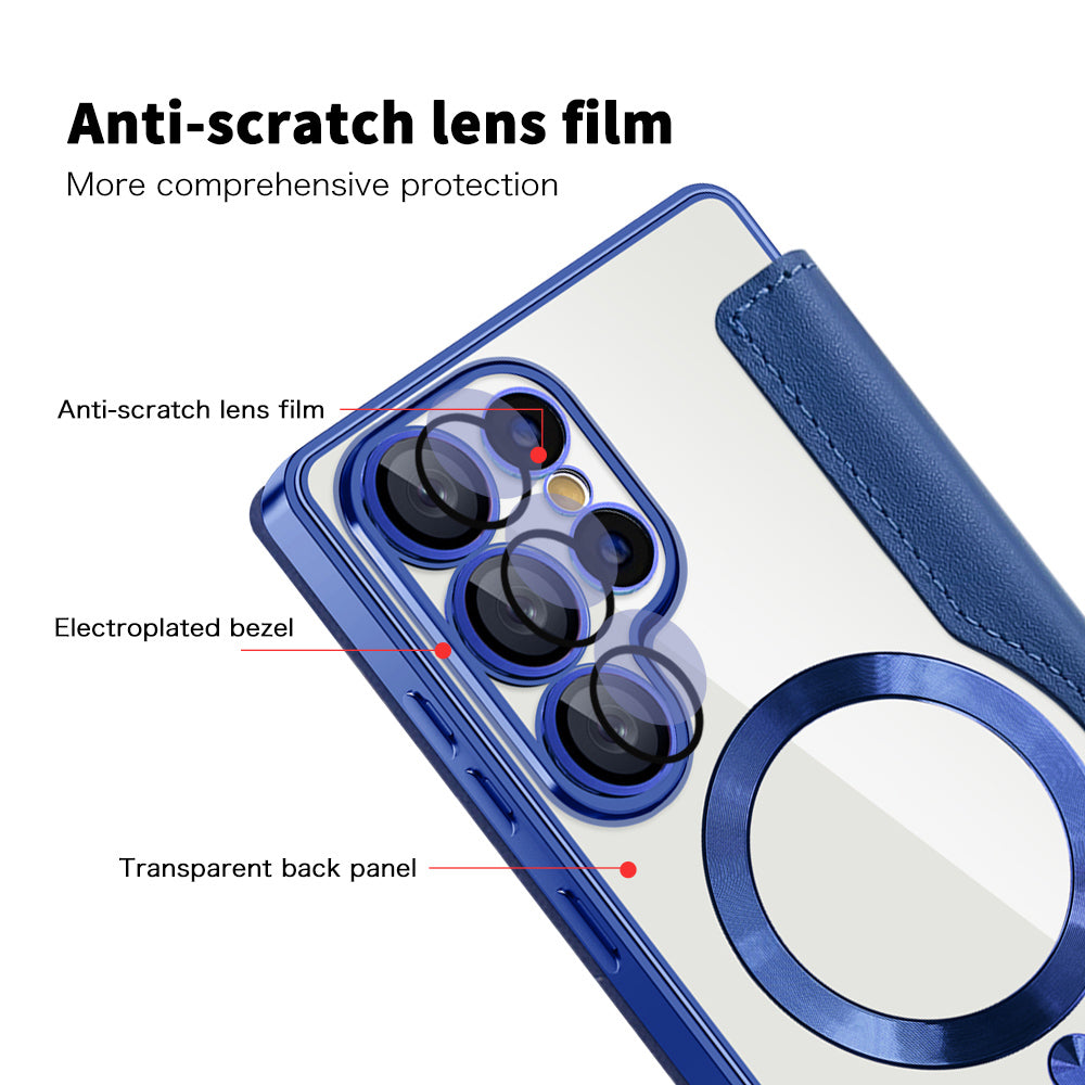 Θήκη MagSafe για Samsung Galaxy S25 Ultra S938, Techsuit, SmartMag Book, Μπλε