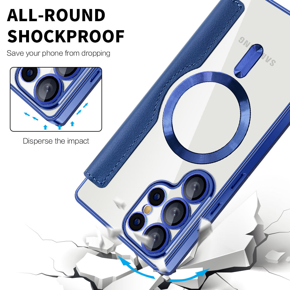 Θήκη MagSafe για Samsung Galaxy S25 Ultra S938, Techsuit, SmartMag Book, Μπλε