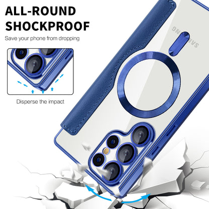 Θήκη MagSafe για Samsung Galaxy S25 Ultra S938, Techsuit, SmartMag Book, Μπλε