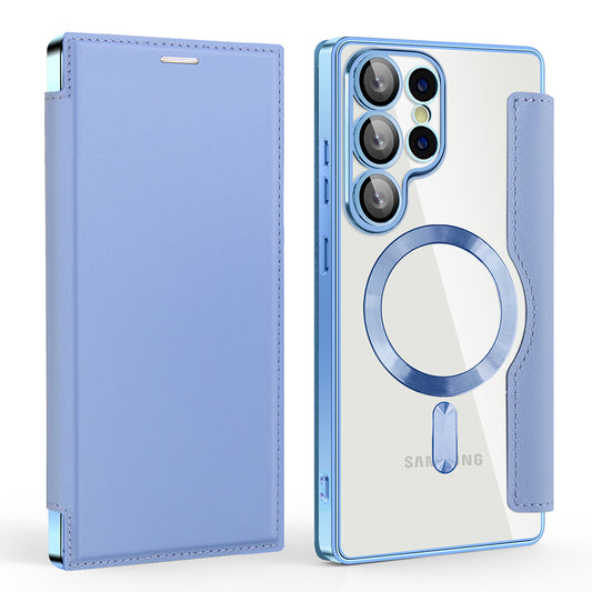 Θήκη MagSafe για Samsung Galaxy S25 Ultra S938, Techsuit, SmartMag Book, Μπλε