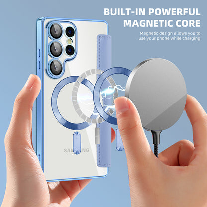 Θήκη MagSafe για Samsung Galaxy S25 Ultra S938, Techsuit, SmartMag Book, Μπλε