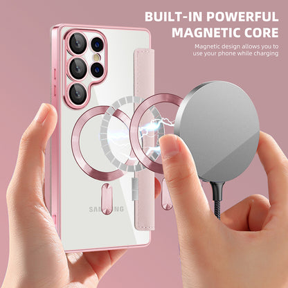 Θήκη MagSafe για Samsung Galaxy S25 Ultra S938, Techsuit, SmartMag Book, Ροζ