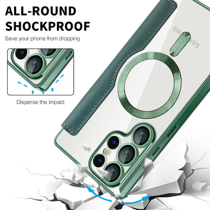 Θήκη MagSafe για Samsung Galaxy S25 Ultra S938, Techsuit, SmartMag Book, Πράσινο