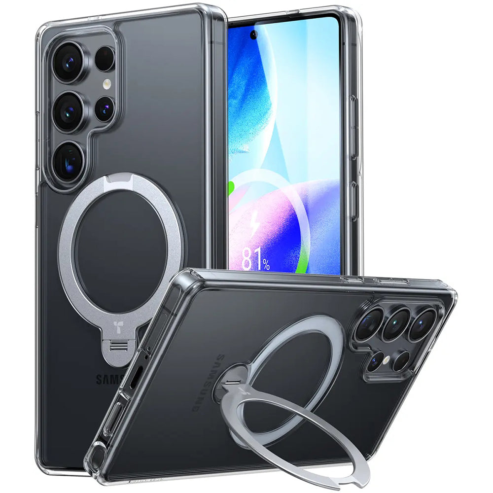 Θήκη MagSafe για Samsung Galaxy S25 Ultra S938, Torras, Ostand Spin, Διαφανής