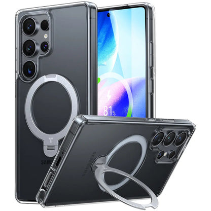 Θήκη MagSafe για Samsung Galaxy S25 Ultra S938, Torras, Ostand Spin, Διαφανής