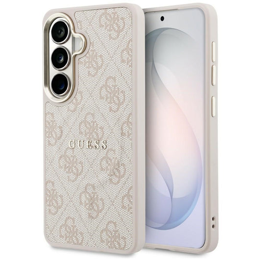 Θήκη MagSafe για Samsung Galaxy S26 Plus S947, Guess, 4G με ανάγλυφο δαχτυλίδι, Ροζ