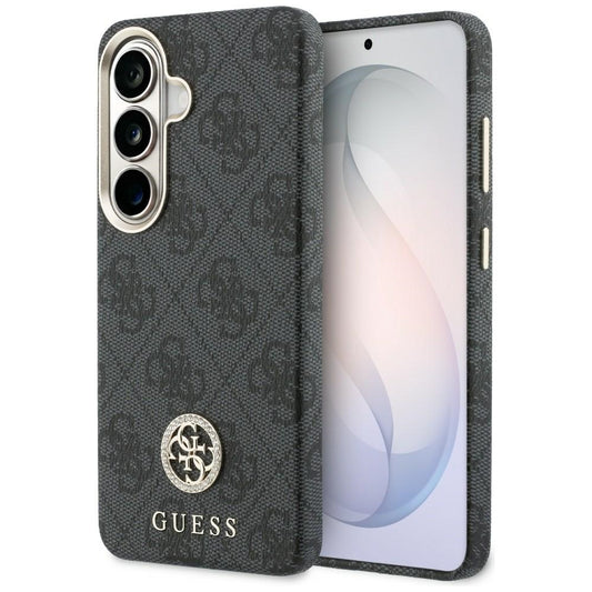 Θήκη MagSafe για Samsung Galaxy S26 Plus S947, Guess, 4G Rhinestone Στρογγυλό Λογότυπο, Μαύρο