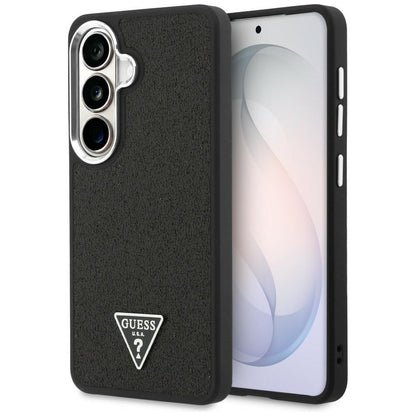 Θήκη MagSafe για Samsung Galaxy S26 Plus S947, Guess, Σταθερό Λογότυπο Τριγώνου με Γκλίτερ, Μαύρο