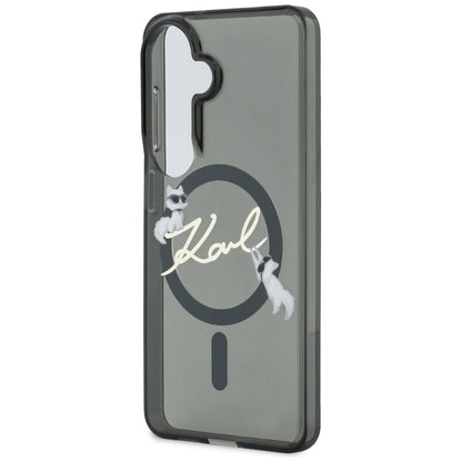 MagSafe Case for Samsung Galaxy S26 Plus S947, Karl Lagerfeld, IML Choupette Karl Script Logo, Black
