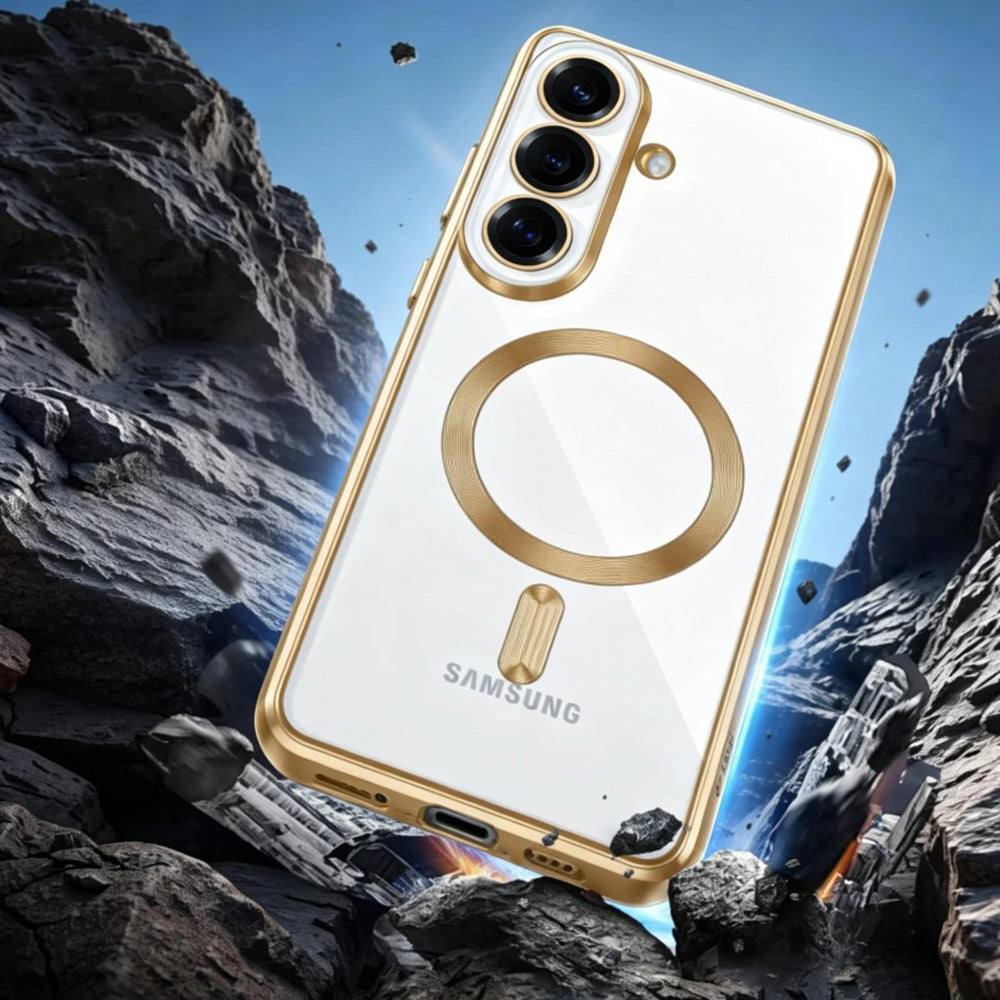 Θήκη MagSafe για Samsung Galaxy S26 Plus S947, Techsuit, Luxury Crystal, Χρυσή