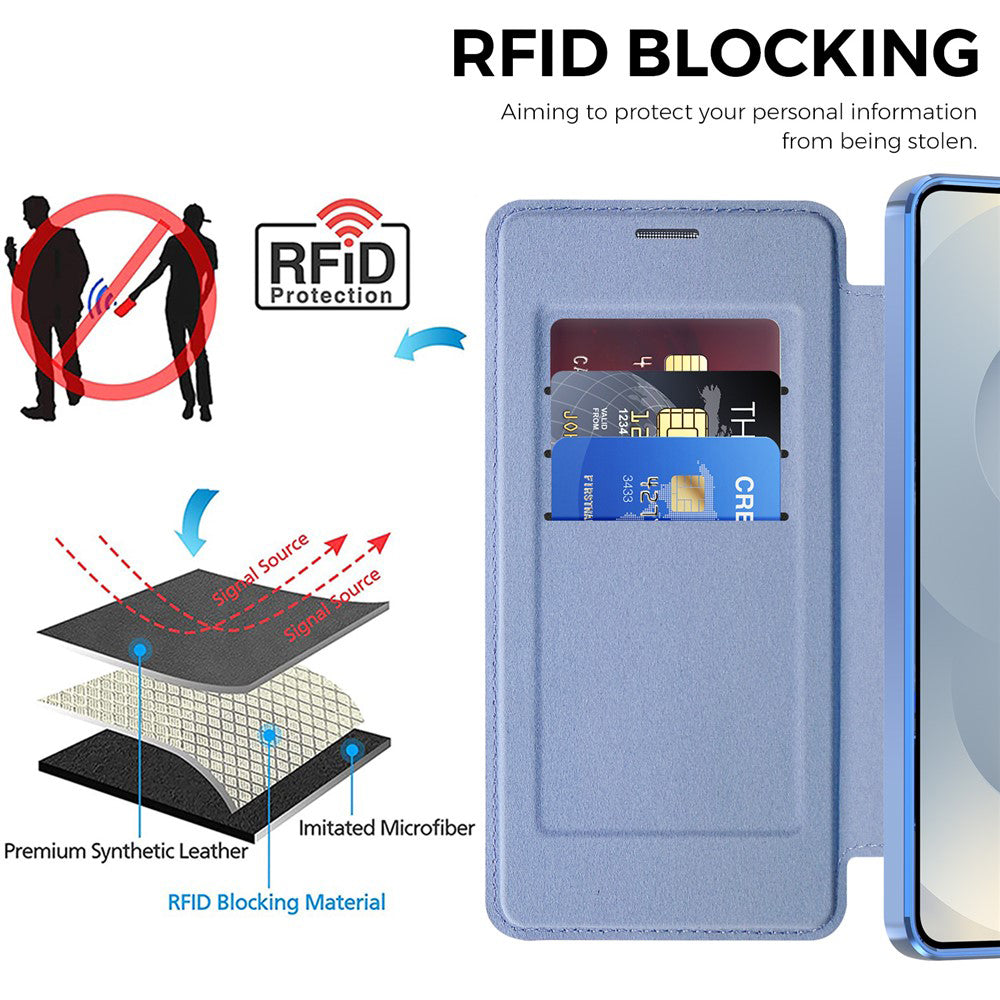 Θήκη MagSafe για Samsung Galaxy S26 Plus, Techsuit, SmartMag Book, Μπλε